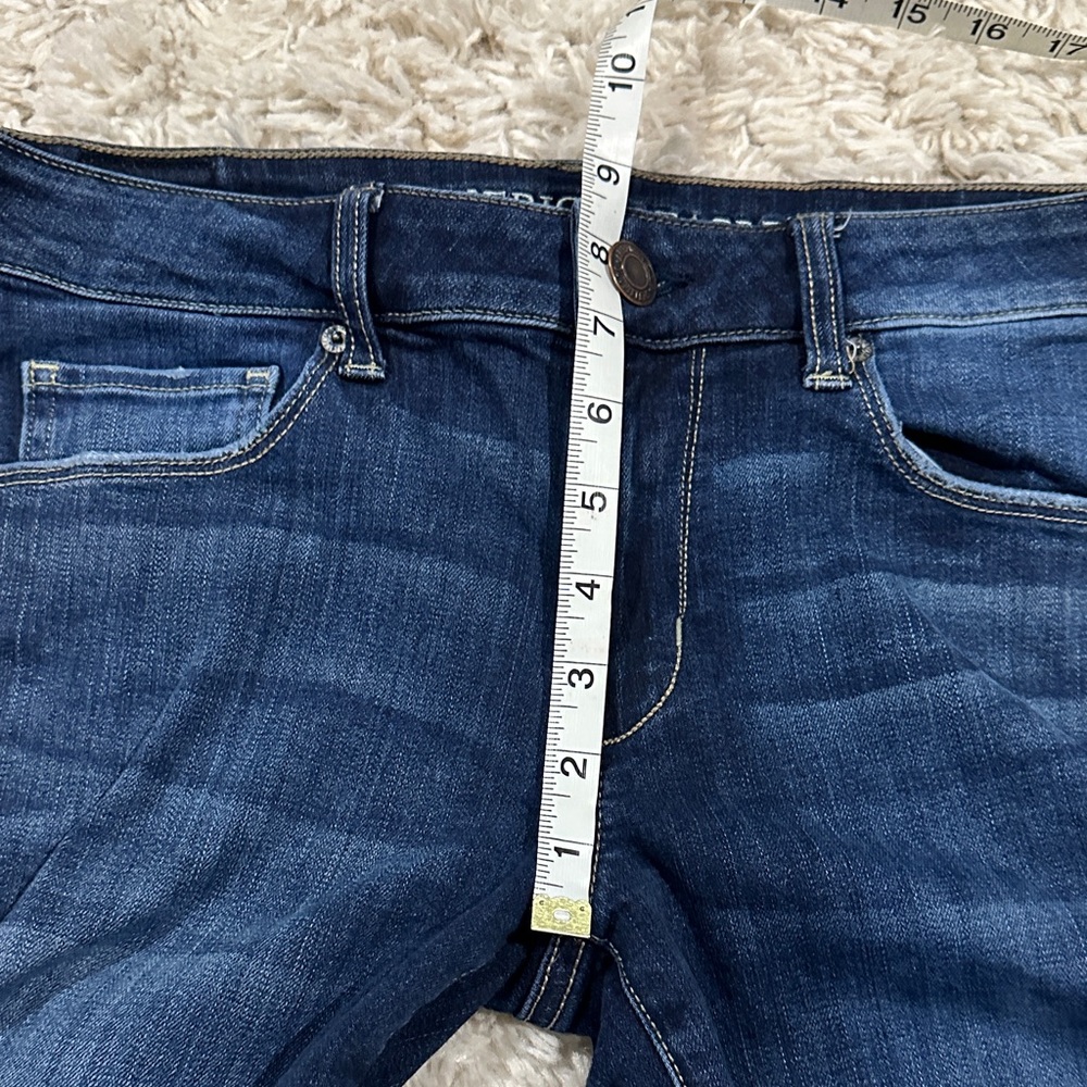 AMERICAN EAGLE OUTFITTERS Dark Indigo Skinny Jeans Sz 8 - Picture 13 of 14